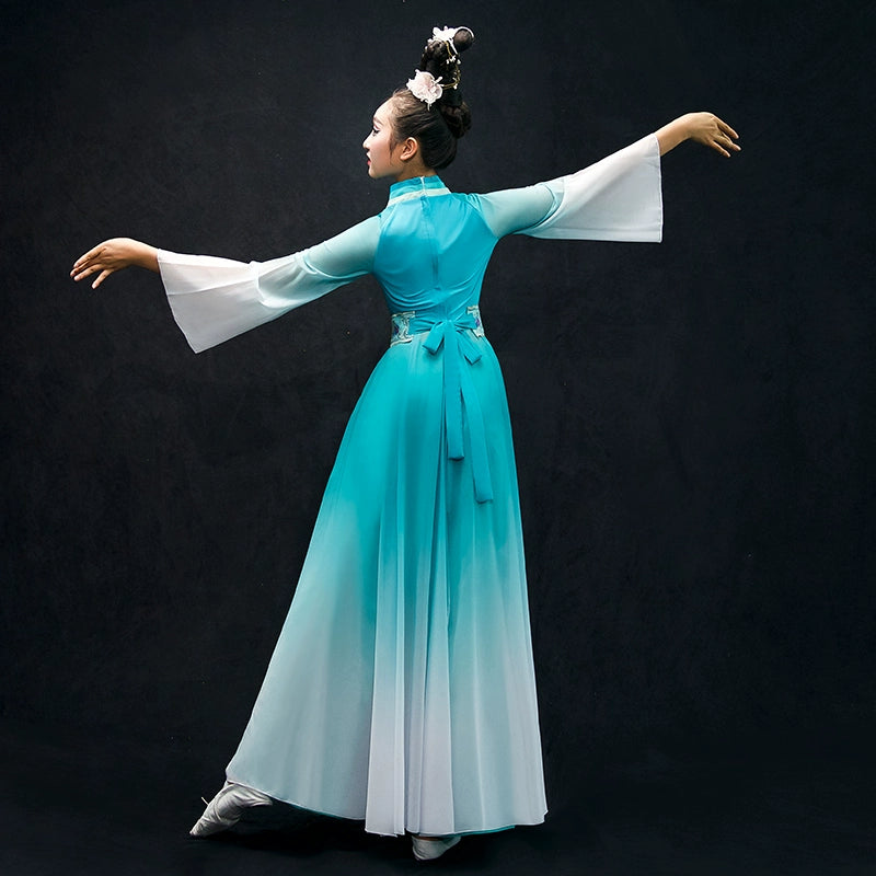 Chinese Folk Dance Costumes Classical Dance Costume Chinese Style Ancient Dress Umbrella Dance Fan Modern Dance Costume Ancient Style Fairy Adult - Moderndancedress.com