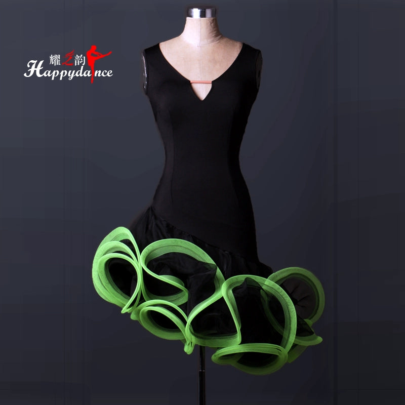 Sleeveless Latin Dance Performance Dress Latin Dance Dresses for Adult Women - Moderndancedress.com