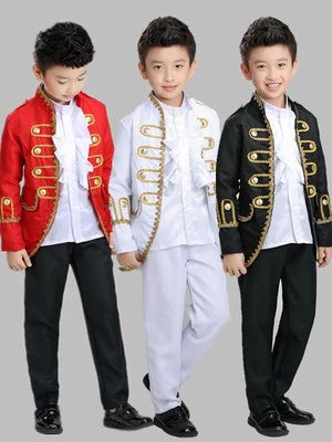 Boys Jazz Dance Costumes Halloween children's Court performance Clothing , Sax's musical performance Clothing, jazz suit chorus dress. - 