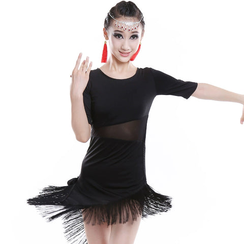 Children Latin Dance Dress Children's Competition Performing Gonggong Liushu Dress Girls