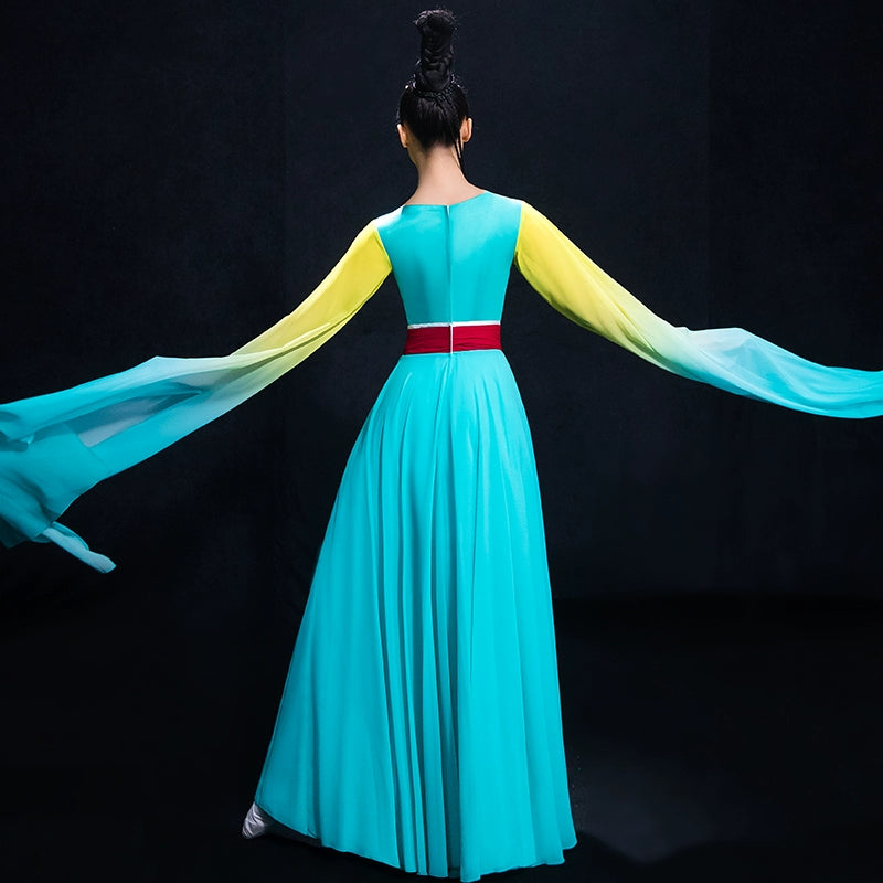 Chinese Folk Dance Costumes Watersleeve Dance Dress Female Classical Dance Costume Hanfu Choi Wei Dance Costume Adult Female - 