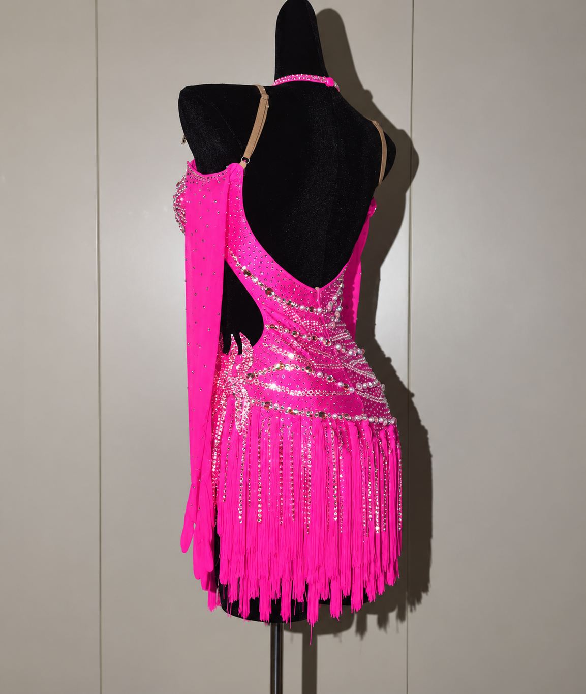 Custom Colorful Rhinestone Latin Dance Competition Dress Ballroom Salsa Dance Costume