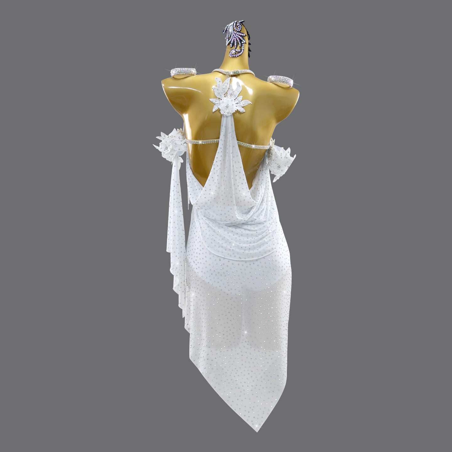 Custom Size White Latin Dance Dressfor Women Girls Solo Salsa Rumba ChachaCompetition Performance Costumes