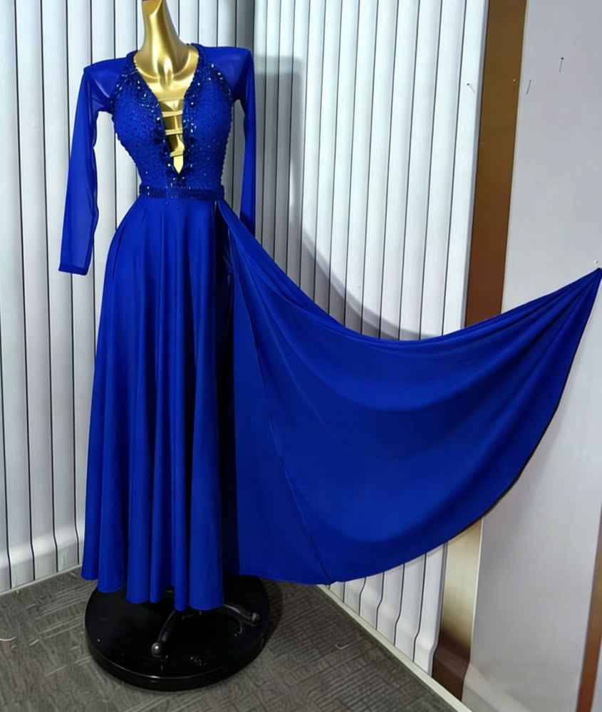 Custom Size Emerald Green American Smooth Competition Dress - Ballroom Waltz Dance Gown