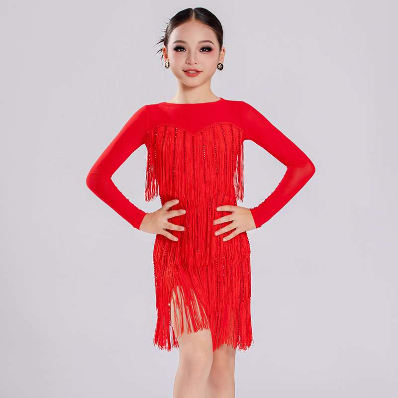 Girls Latin Dance Dresses Blue Red Black Fringe Salsa Rumba Chacha Ballroom Performance Costumes for Kids Moderndancedress.com Girls Latin Dance Dresses Blue Red Black Fringe Salsa Rumba Chacha Ballroom Performance Costumes for Kids Moderndancedress.com