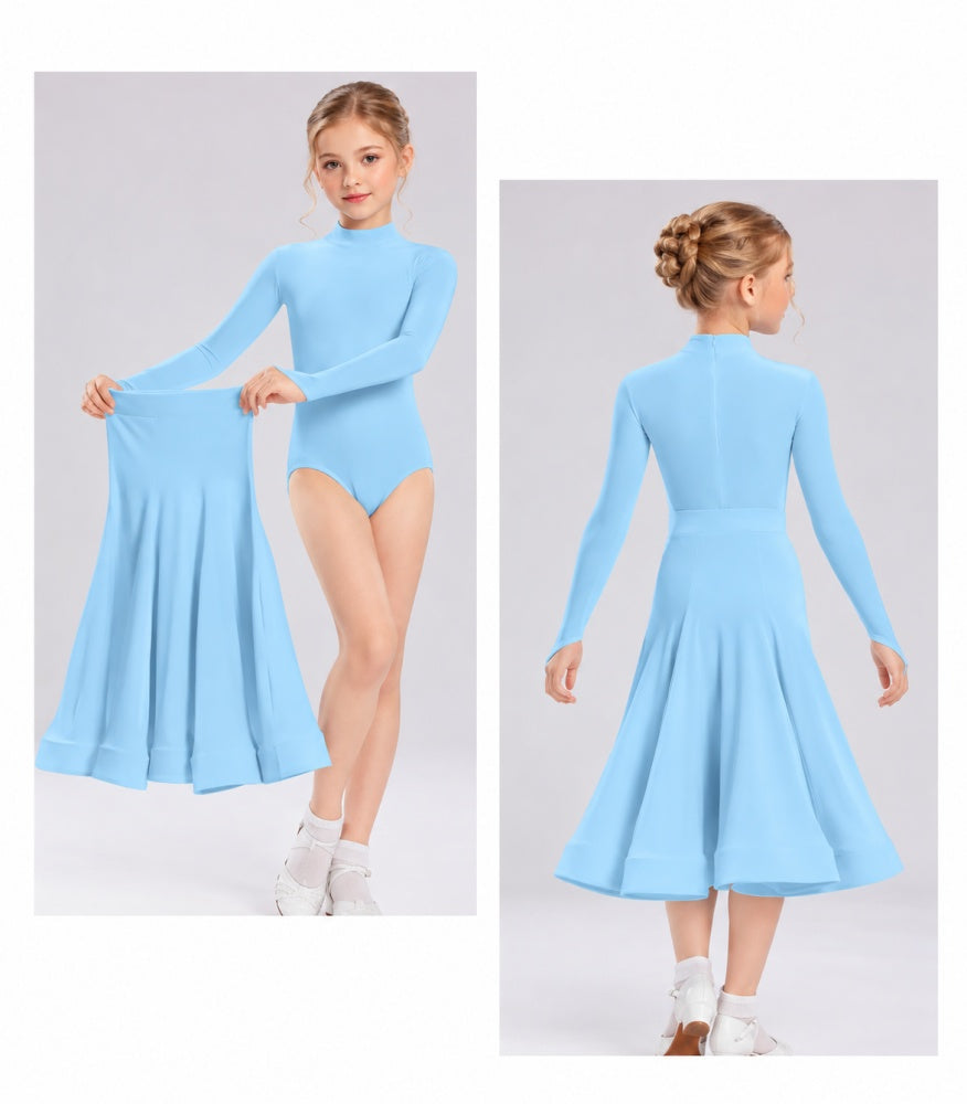Light Blue Girls Ballroom Dance Dress