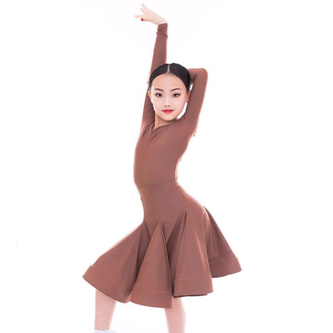 Children's Latin Dance dresses blue pink green Regulations Competition Uniforms Girls Professional Standards Grading Examination skirts - Moderndancedress.com