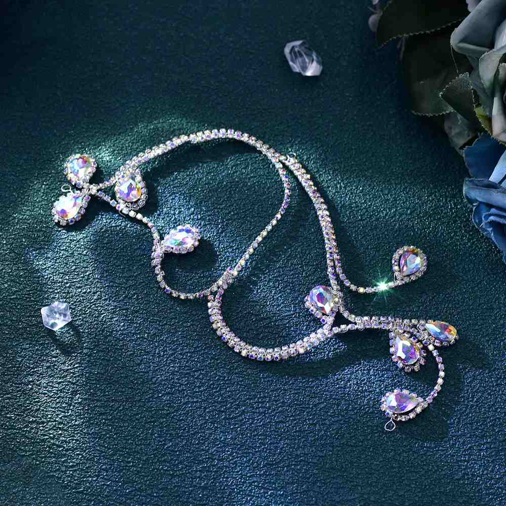 Gemstones latin ballroom Dance headdress for women girls waltz tango competition singer host Contest hair Accessories Bridal Headwear - Moderndancedress.com