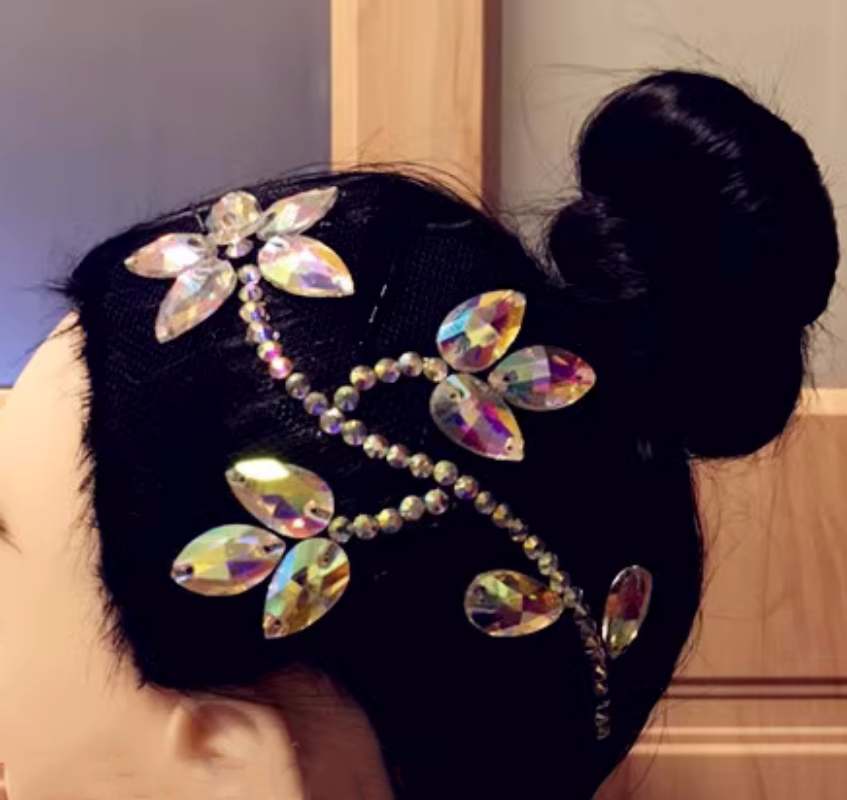Female adult kids diamond Latin ballroom dance headdress bling stones Modern  performance hair accessories headpiece jewelry - Moderndancedress.com