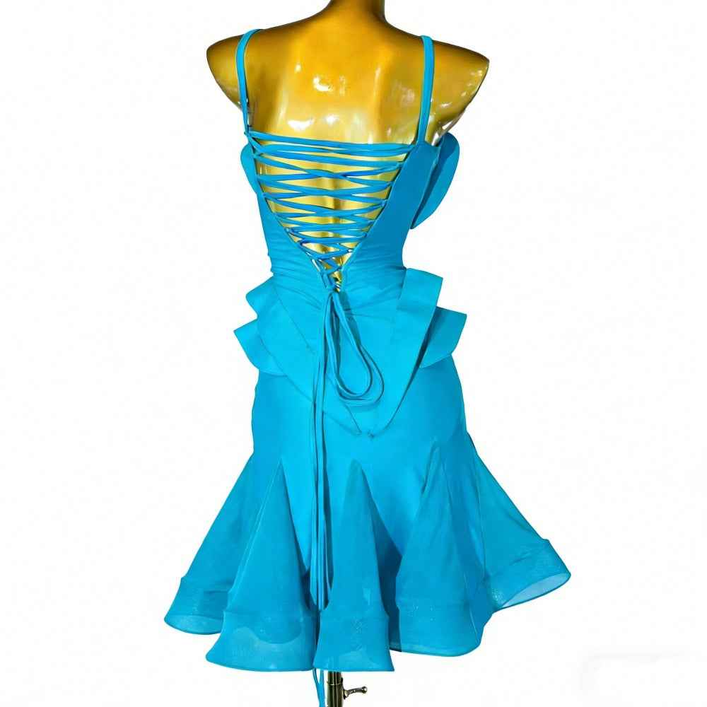 Custom Size Emerald Green Latin Dance Dress for Salsa, Cha Cha,Ballroom Competition Performance.