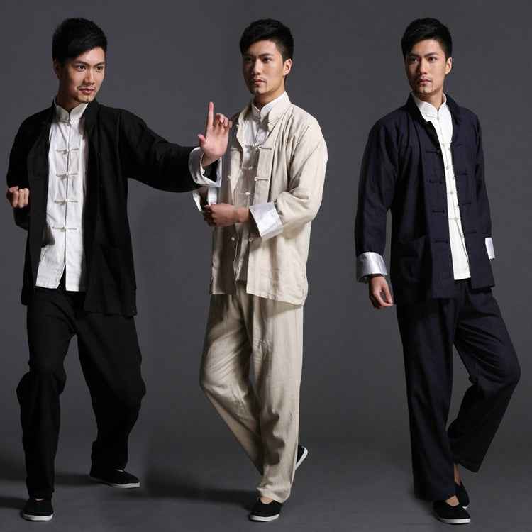 Bruce lee Wing Chun tai chi martial arts clothing set kung fu uniform chinese traditional Tang suits men's clothes Jacket+pants - Moderndancedress.com