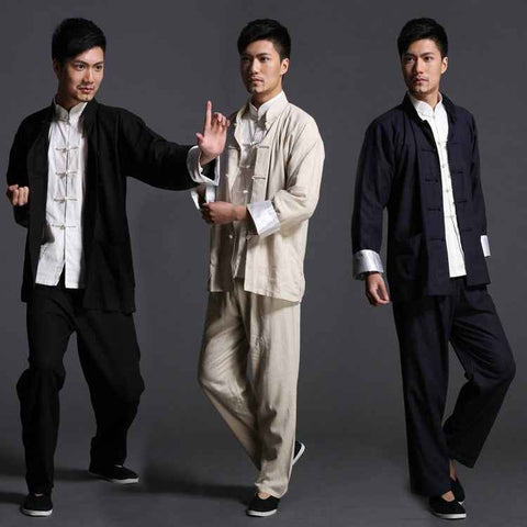 Bruce lee Wing Chun tai chi martial arts clothing set kung fu uniform chinese traditional Tang suits men's clothes Jacket+pants - Moderndancedress.com