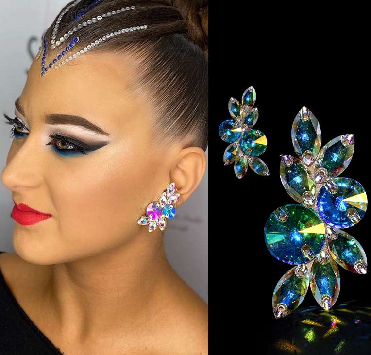 Rhinestones Dance  Earrings for Women  Modern Latin Ballroom Tango Salsa Dance Competition Ear Accessories