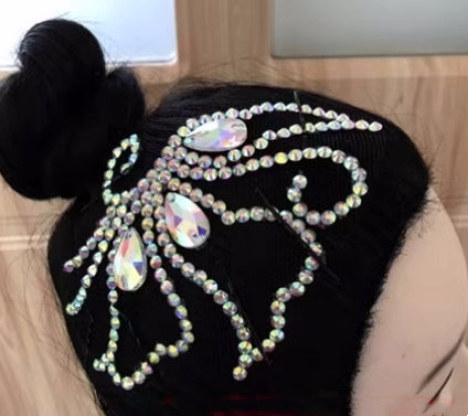 women girls kids gemstones Latin ballroom Dance headdress Professional Dance Competition stage performance head piece Hair Accessories - Moderndancedress.com