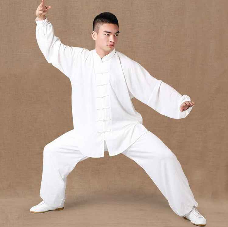 Chiffon Tai Chi Clothing for Summer Martial Arts - Chinese Style Exercise Wear for Middle-Aged and Elderly Men and Women - Moderndancedress.com