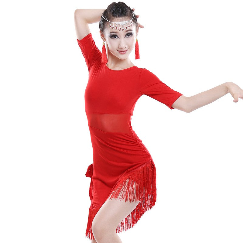 Children Latin Dance Dress Children's Competition Performing Gonggong Liushu Dress Girls