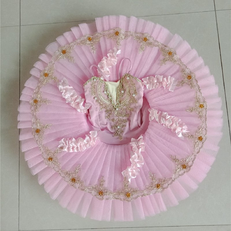 Children Pink Ballet Dance dress tutu Skirt Girls Pink Ballet dance Costume ballerina Swan Lake Performance costumes - Moderndancedress.com