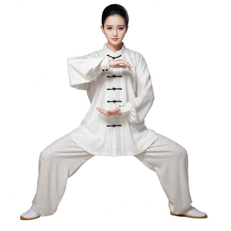 Chinese Tai chi Clothing for male female linen outdoor Sports fitness gyms wushu martial art morning exercises practice uniforms Kung fu clothes - Moderndancedress.com