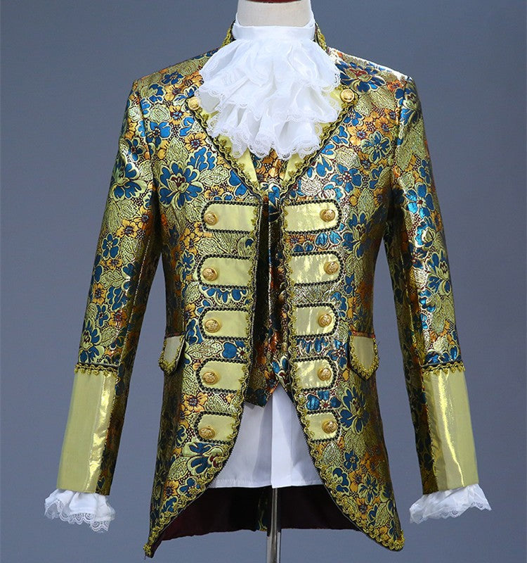 Christmas Court Men Suit European Style Prom Wedding Groomsman Formal dresses Singer Chorus Drama Outfit Studio Stage Costume - Moderndancedress.com