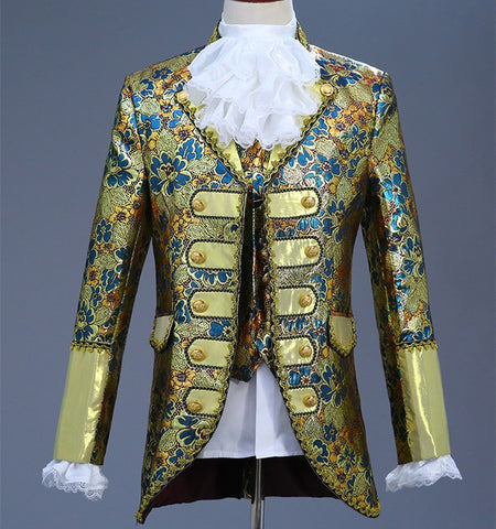 Christmas Court Men Suit European Style Prom Wedding Groomsman Formal dresses Singer Chorus Drama Outfit Studio Stage Costume - Moderndancedress.com