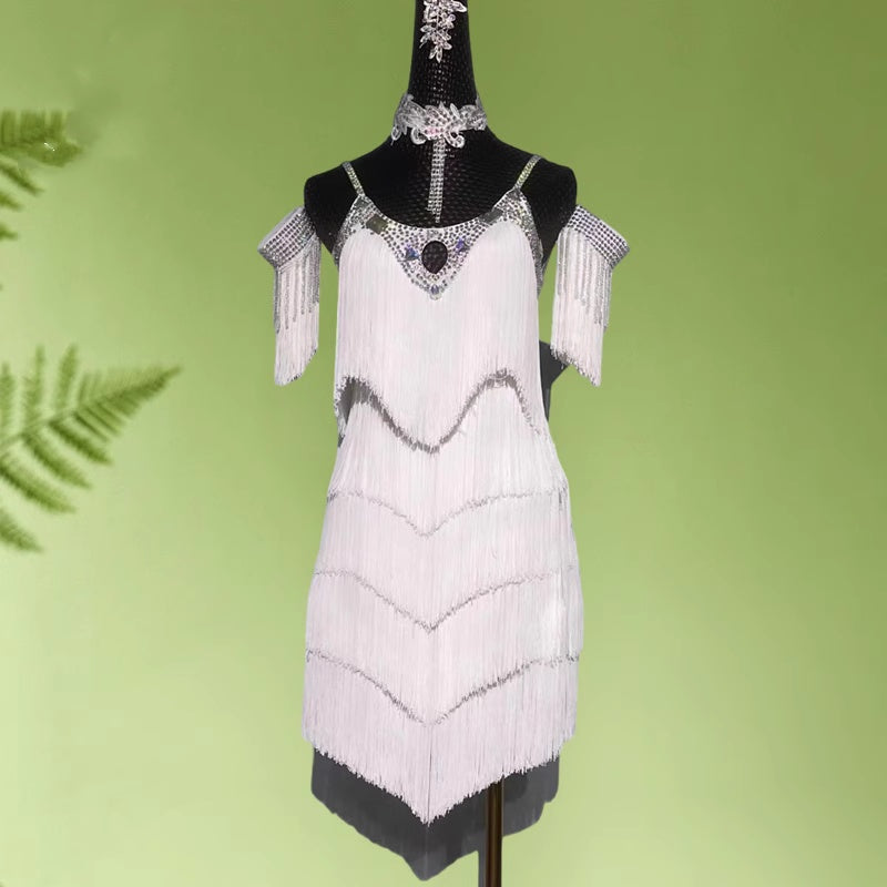Custom Size Blue Wine Dark Green Competition Latin Dance Dresses for Women Girls