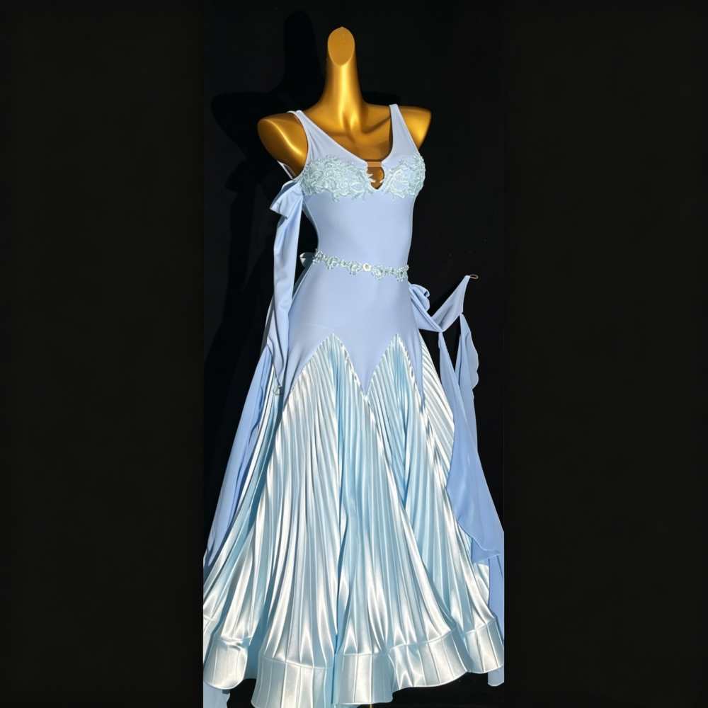 Custom Size Purple Turquoise Ballroom Dance Dress for Girl Waltz Tango Solo Performance Clothing