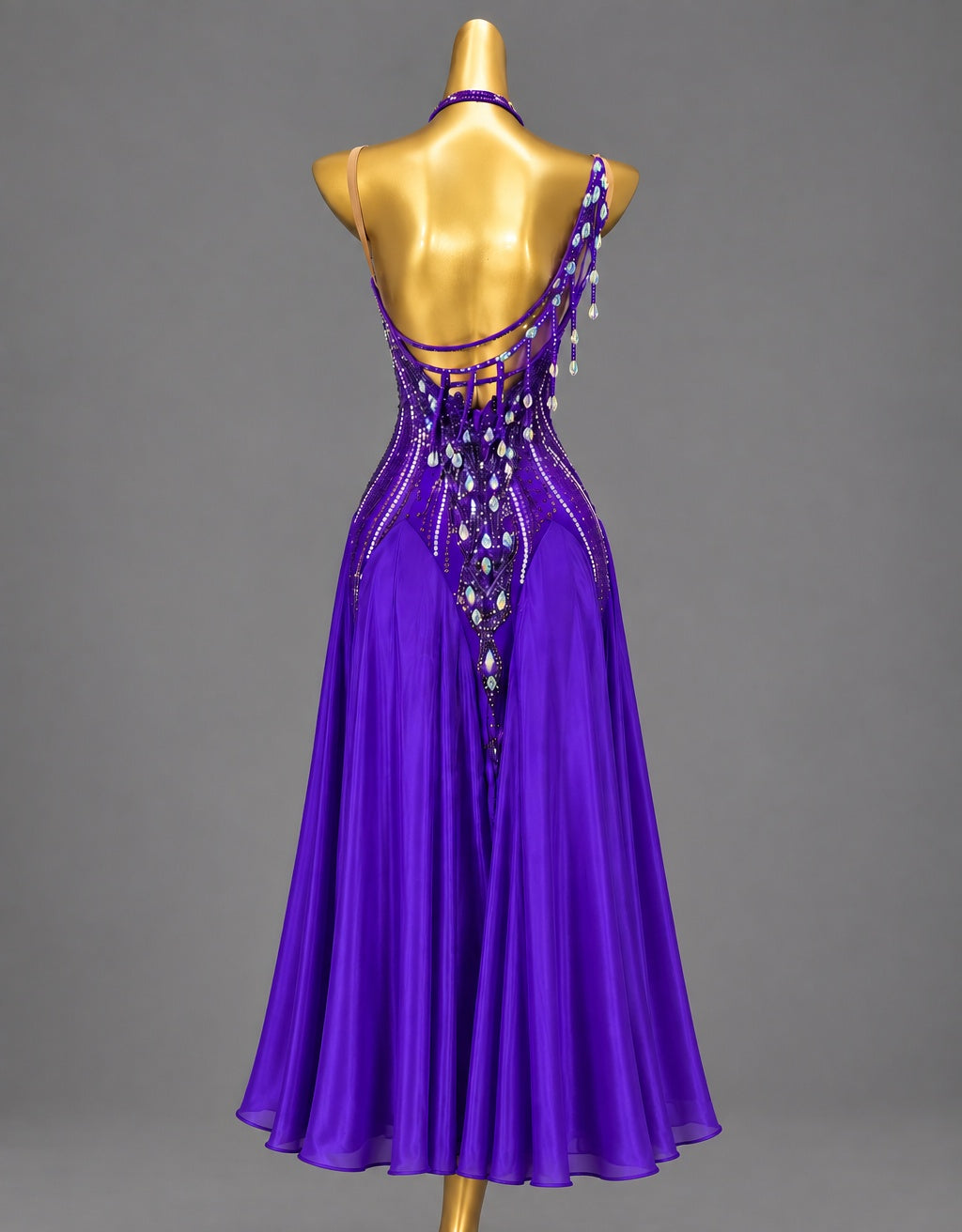 Custom Purple American Smooth Dance Dress Ballroom Tango Competition Gown