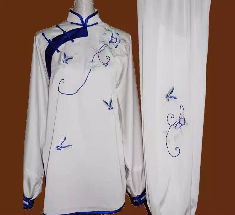 Custom size Tai Chi clothing for women wushu chinese kungfu  performance  Butterfly Play Peony martial art Team Performance uniforms - Moderndancedress.com