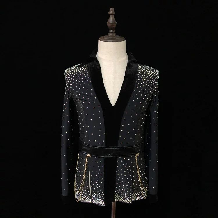 Custom Men's Competition Latin Ballroom Dance Shirt Rhinestone Waltz Tango Top