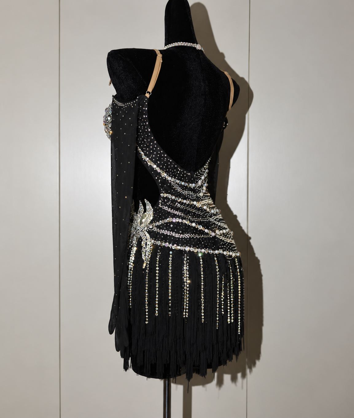 Custom Colorful Rhinestone Latin Dance Competition Dress Ballroom Salsa Dance Costume