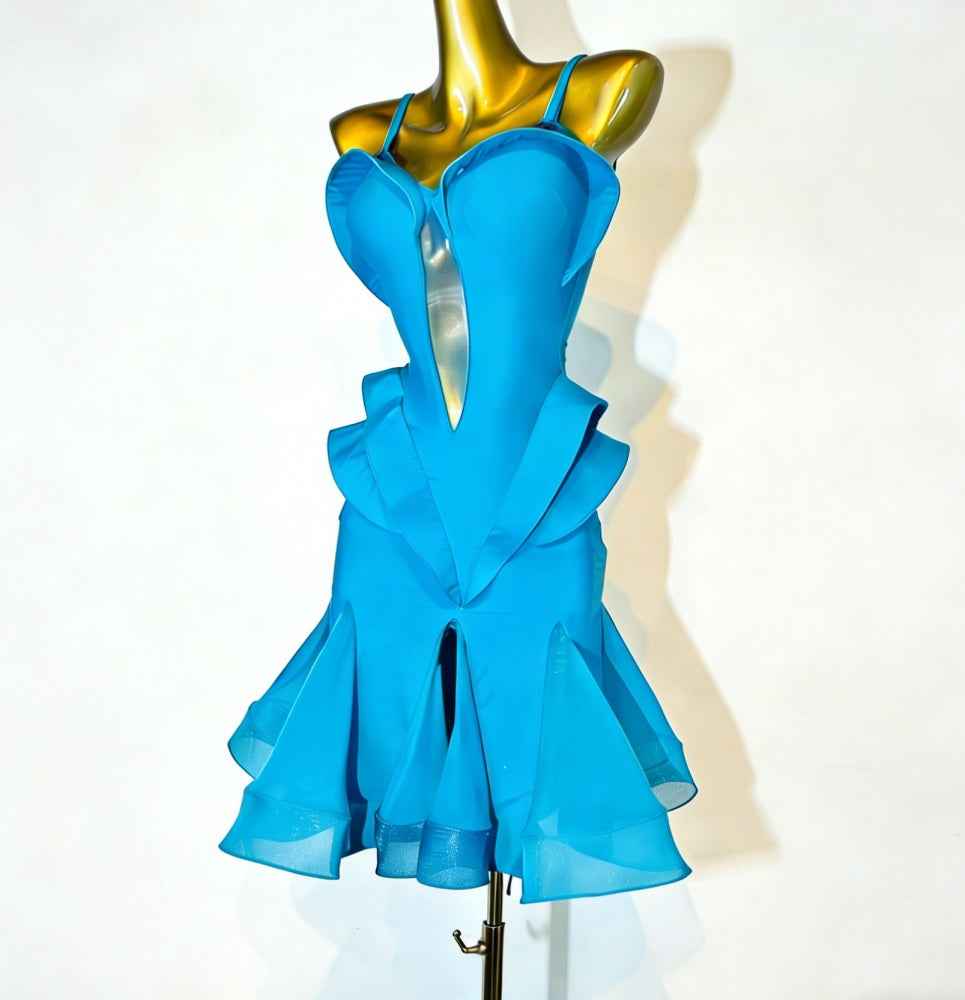 Custom Size Emerald Green Latin Dance Dress for Salsa, Cha Cha,Ballroom Competition Performance.