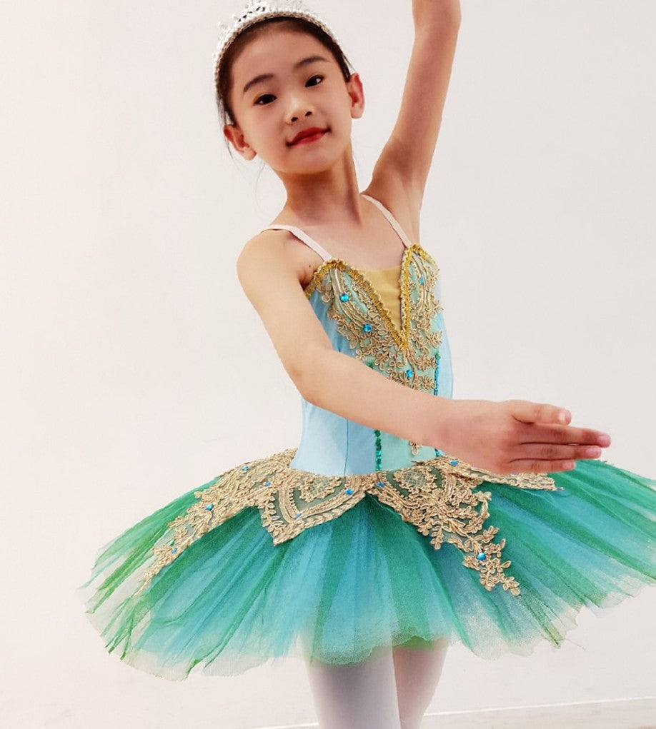 Girls Ballet Dance Dresses Swan Lake Ballet Skirt Children Sleeping Beauty Suspended Ballet Little Swan Tutu Pompon Skirt Professional Performance Dress