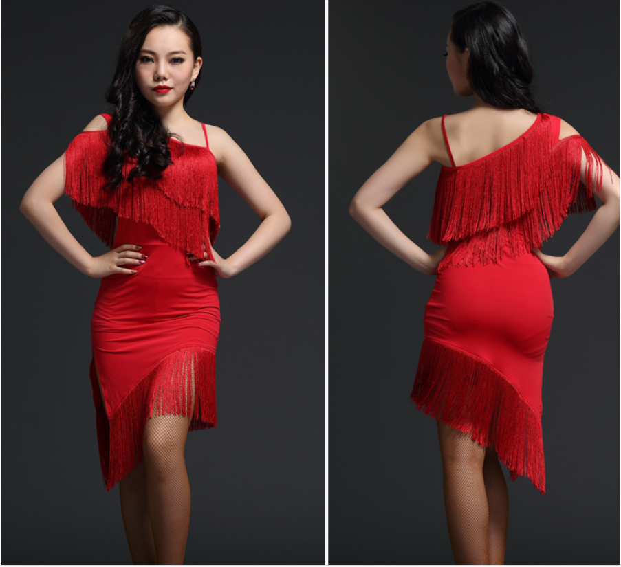 Latin dance costume female tassel costume dress dance costume exercise clothes - Moderndancedress.com