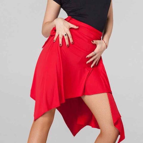 Latin Dance Skirt For Women Black Purple Red Professional Sumba Dancing Skirt Adult Cheap Stage Rumba Latin Dress - Moderndancedress.com