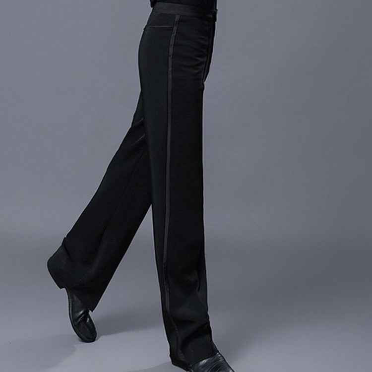 Men's ballroom latin dance long pants black male jive chacha waltz dancing trousers pants Men's ballroom latin dance pants - Moderndancedress.com