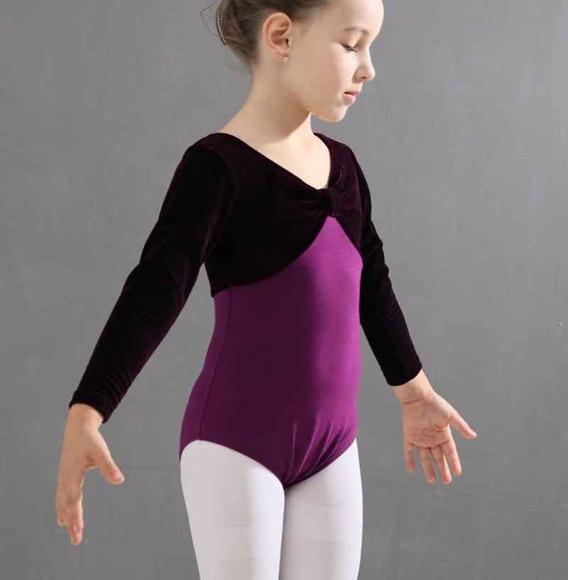Mordern dance ballet leotards for girls children velvet ballet cometition performance tops bodysuits - Moderndancedress.com