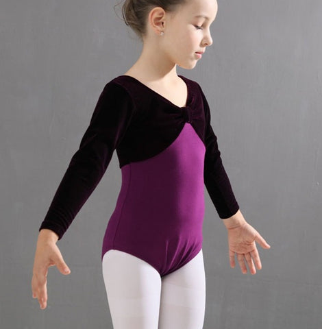 Mordern dance ballet leotards for girls children velvet ballet cometition performance tops bodysuits - 