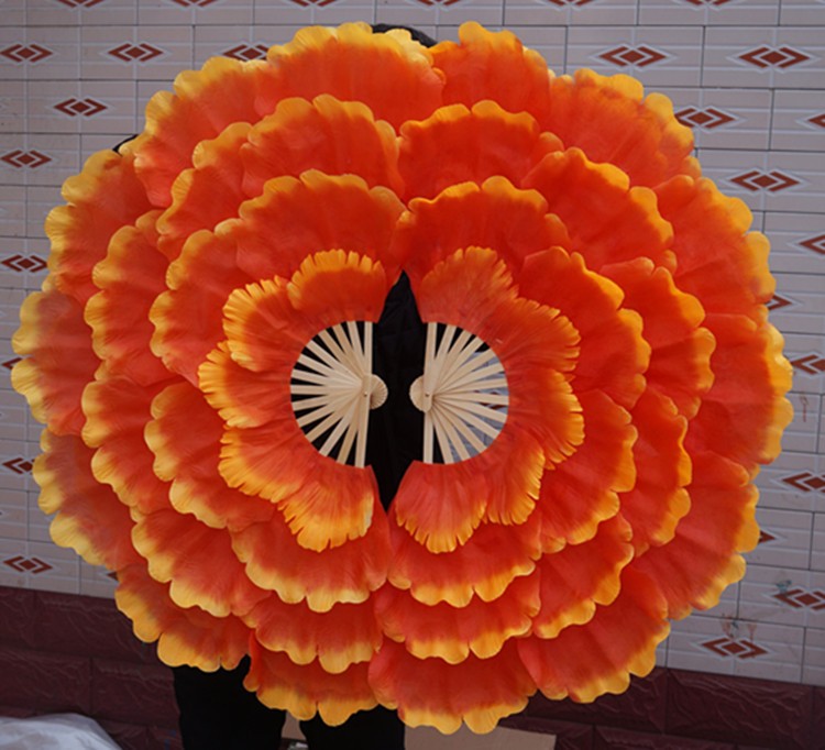 Opening Dance Peony Flower Fan Big Petal Dance Fan Square Dance Group Gymnastics Activities Projects Stage Performing Fan - 