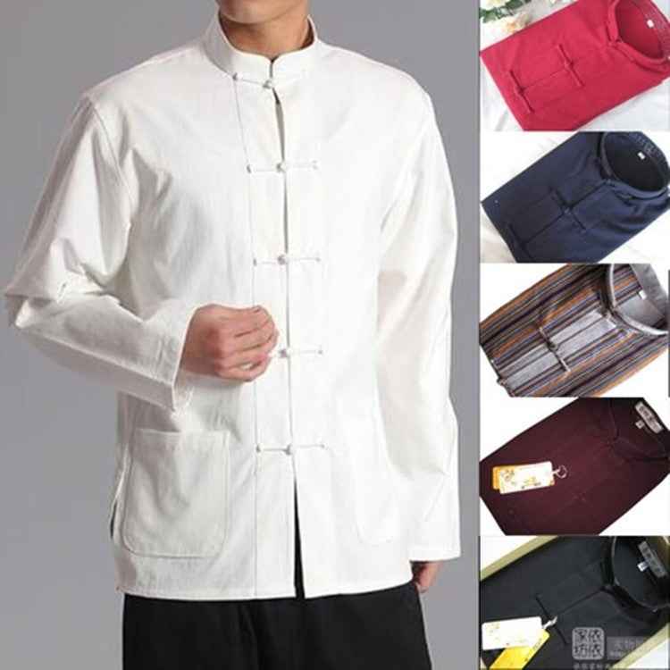 Taichi clothing for men Long Sleeve Traditional Chinese Clothes Tang Suit Top bruce lee Chinese Kung Fu Tai Chi Uniform shirt for Men - Moderndancedress.com
