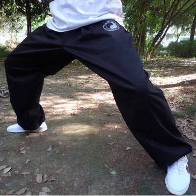 Black Tai chi pants men women tai chi clothing 100% cotton pants,Chinese martial art wu shu kung fu trousers