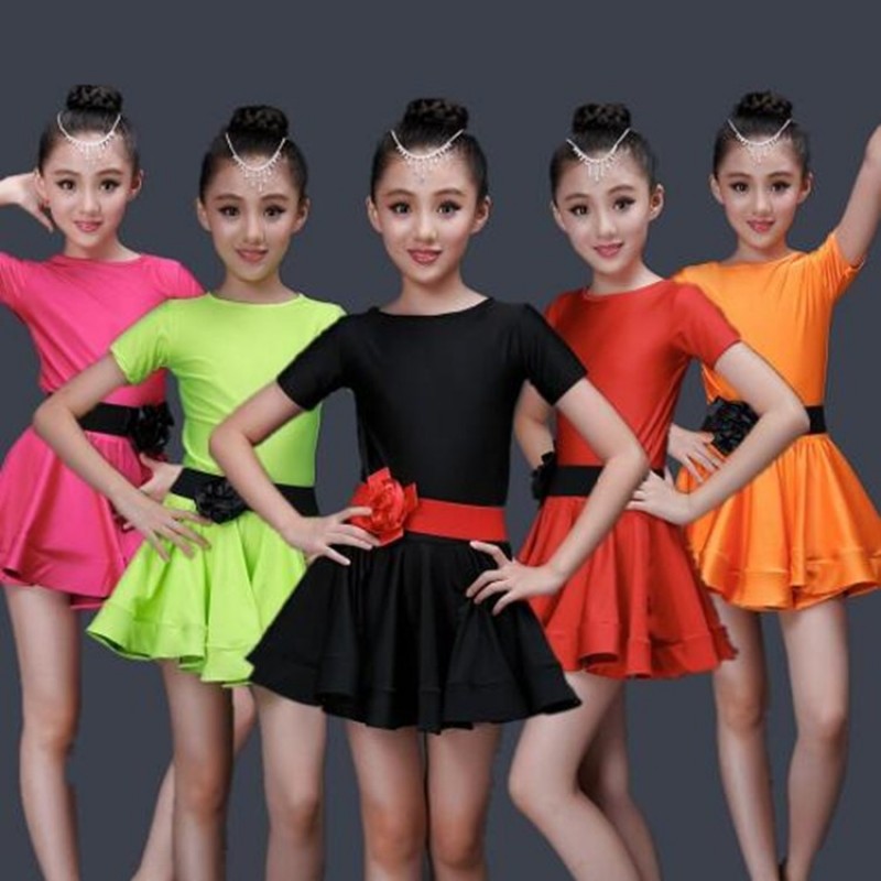 Children Latin Dancewear Competition latin Dancing dress Girl Dance Costume Child Latin Ballet Dance Dress For Girls