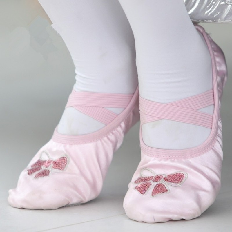 Children's dancing shoes, cat's claw shoes, training shoes, embroidery, soft bottom training shoes, ballet shoes 9073