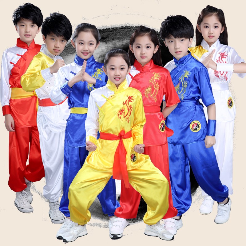 Children's martial arts clothing long sleeves children's Chinese Kung Fu exercise clothes dance costumes
