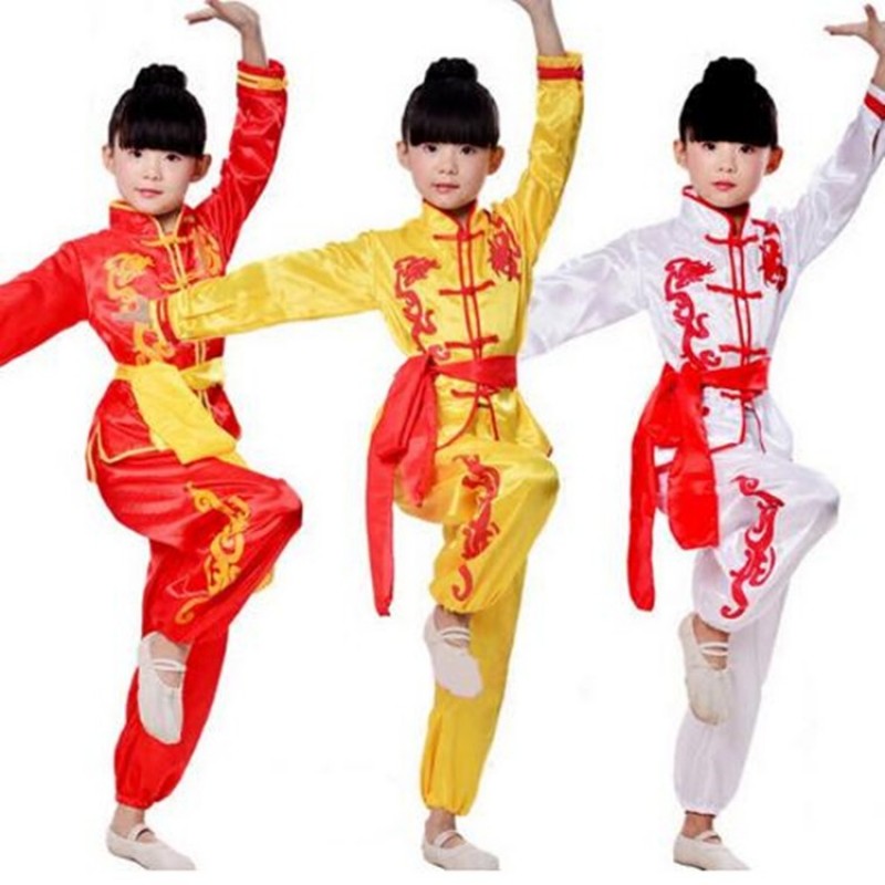 Chinese Kung Fu National Costume Kids Tai Chi Clothing Suits Performance Cloth Martial Art Show Costumes for Boys Girls