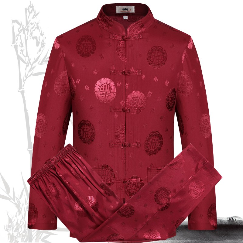Chinese long-sleeved Tang suit spring and autumn long-sleeved Chinese style men's Chinese clothing