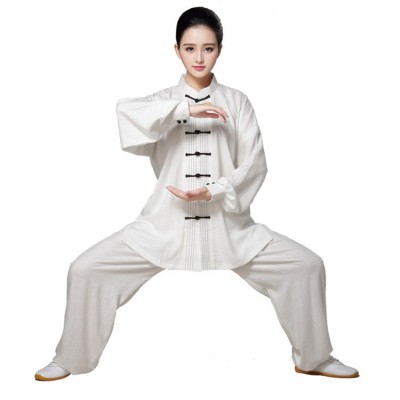 Chinese Tai chi Clothing for male female linen outdoor Sports fitness gyms wushu martial art morning exercises practice uniforms Kung fu clothes 