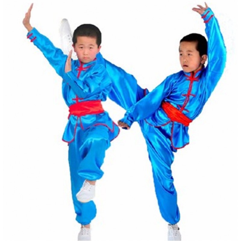 Chinese Traditional Wushu Costume Martial Arts Uniforms for Kids Taichi Clothing Jacket+pant+belt