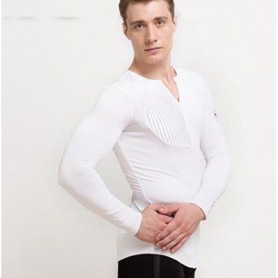 Latin Dance Shirts For Males White Grey Black Color Modal Shirt High Quality Men Chacha Professional Ballroom Jackets