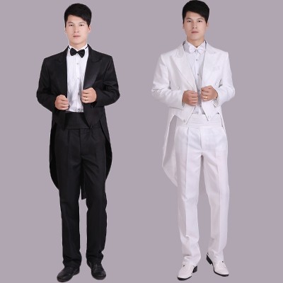 Men Suits 4 Piece (Jacket+Pants T+Bow Tie+Belt) Tailcoat Suits Men's Blazers Slim Fit Groom Wedding Prom Tuxedo Man Suit