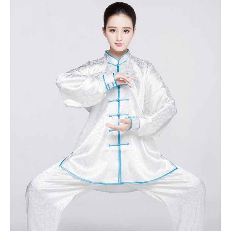 Women's china style kung fu clothes wushu martial sports fitness performance tops and pants uniforms